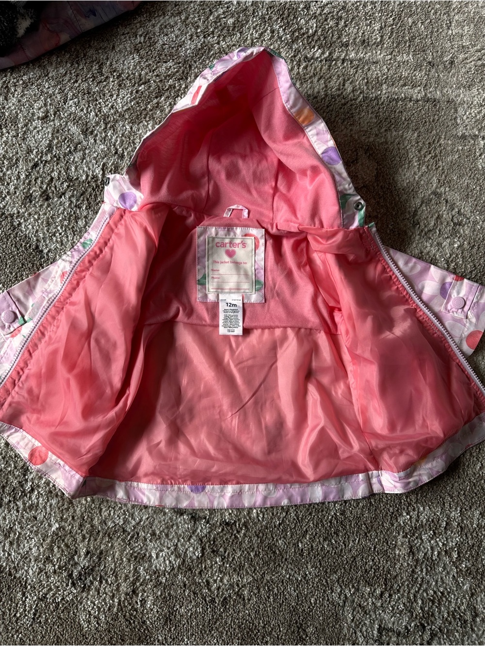 Carter’s Rain Jacket 12m - Picture 3 of 3